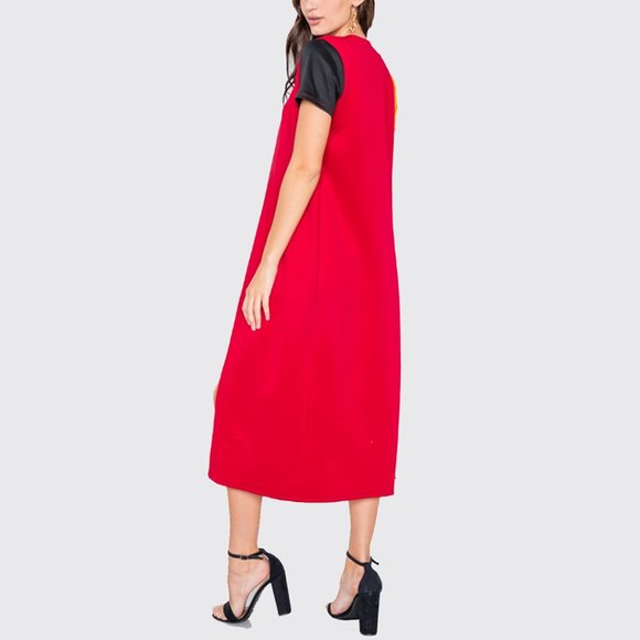 90's Girl Colorblock Short Sleeve Trench Coat and Shorts Set - Picture 5 of 6